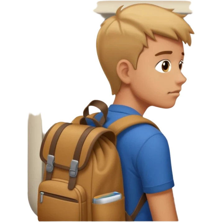 Tired but travelling boy emoji