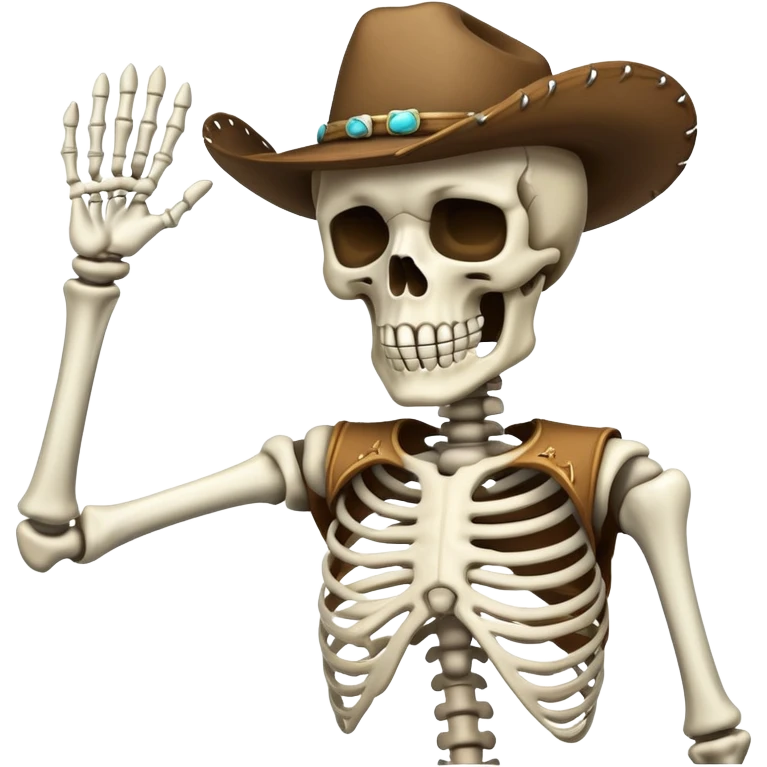 Skeleton cowboy throwing up emoji