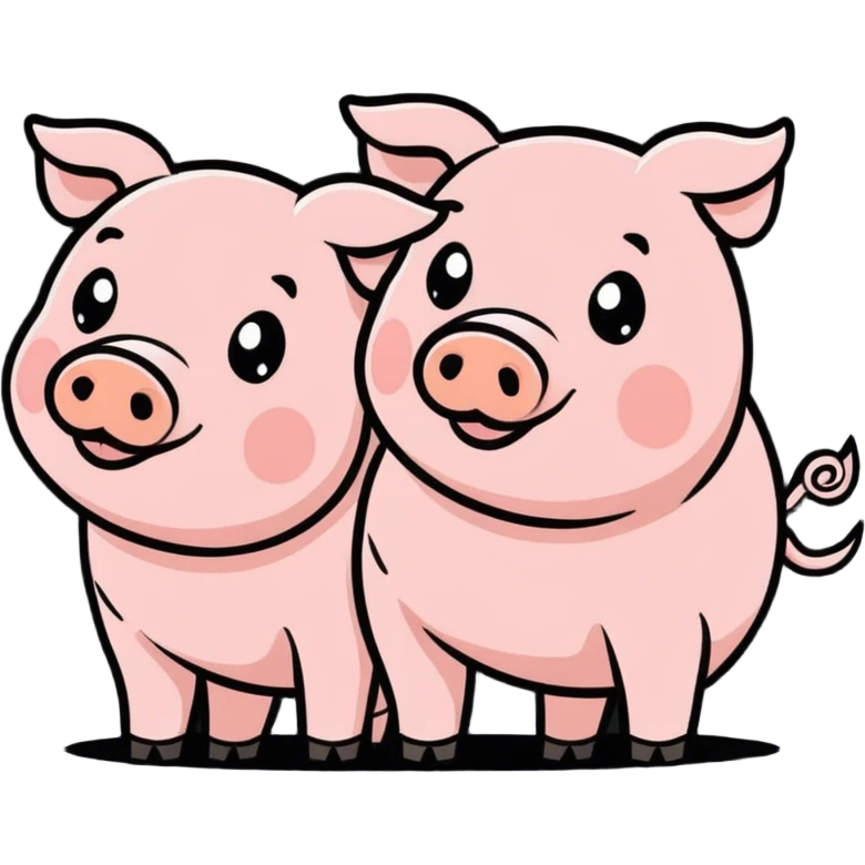 Two headed pig painting  emoji