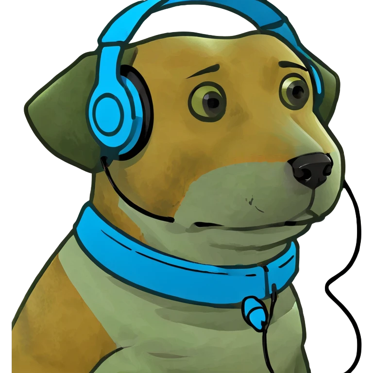 dog with headphones  emoji