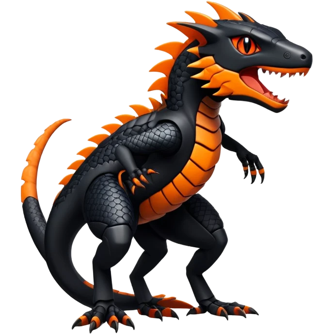 Modern Futuristic Scaly Cyber-Salandit-Litten-Hybrid (Full body) emoji