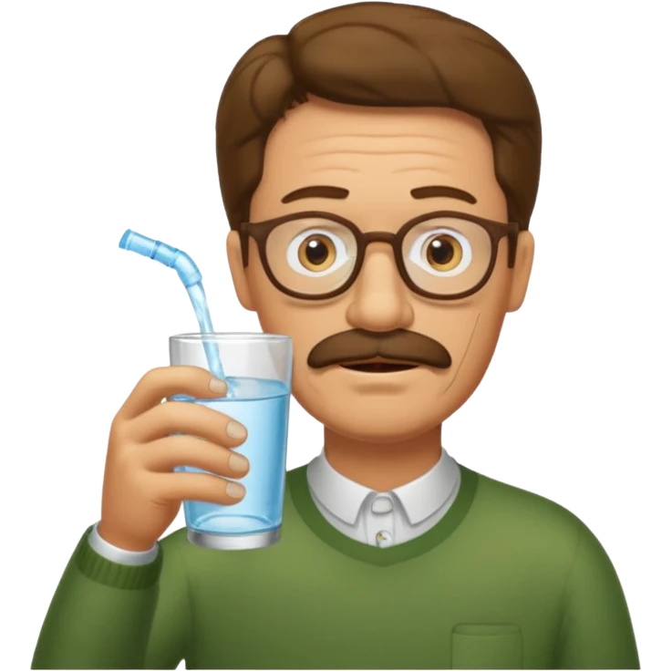 Ned Flanders drinking water in a glass emoji