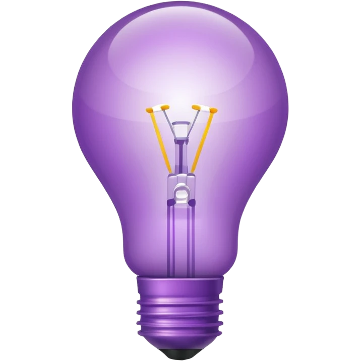 Create a creative light bulb icon in shades of purple. Make it look like a design or digital project idea, with subtle colorful lines or accents inside or around the bulb to show innovation and creativity. Keep it clear and visually appealing.
 emoji