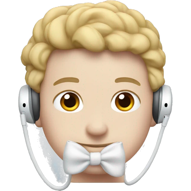 AirPods with a bow on the middle emoji