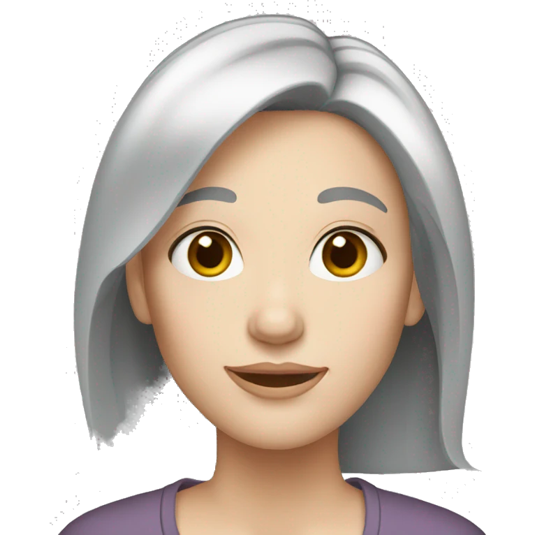woman straight gray hair pale skin emoji