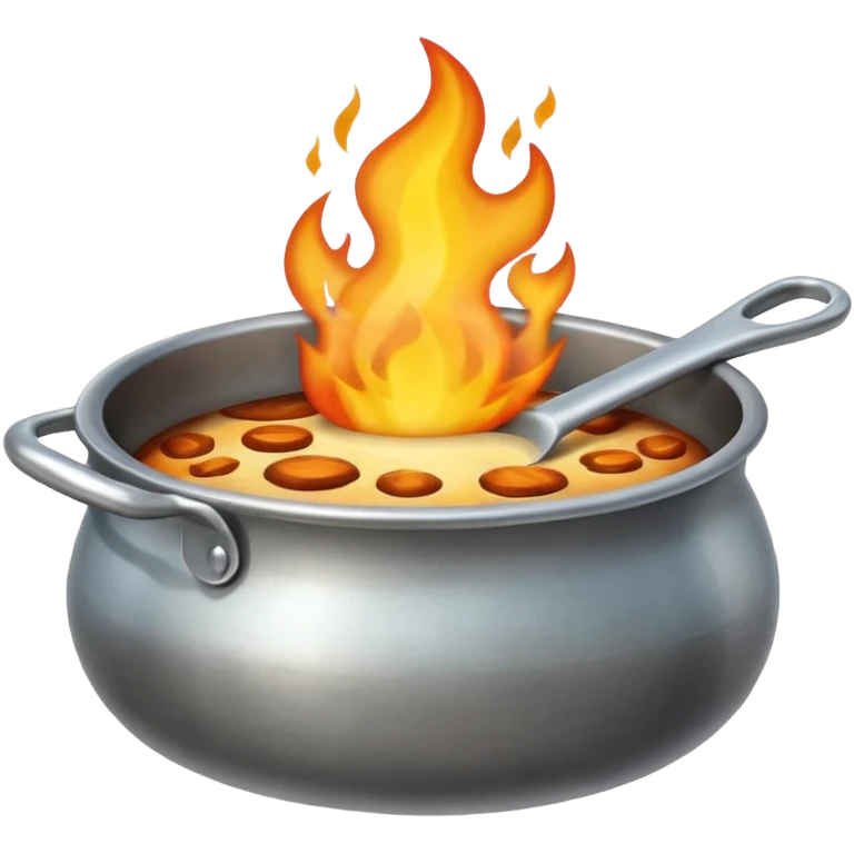 Un cucharón con fuego por debajo emoji