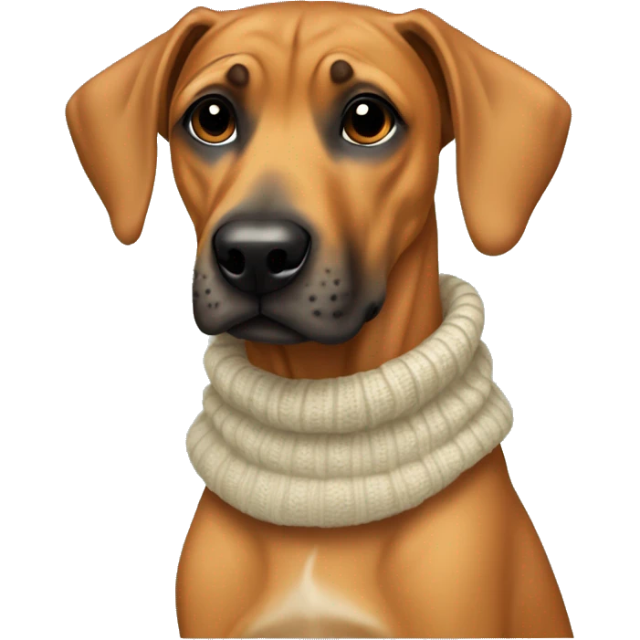 Rhodesien ridgeback with a cute Pullover  emoji