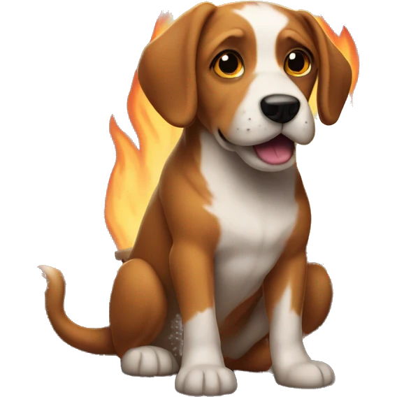 Dog in a fire mansion emoji