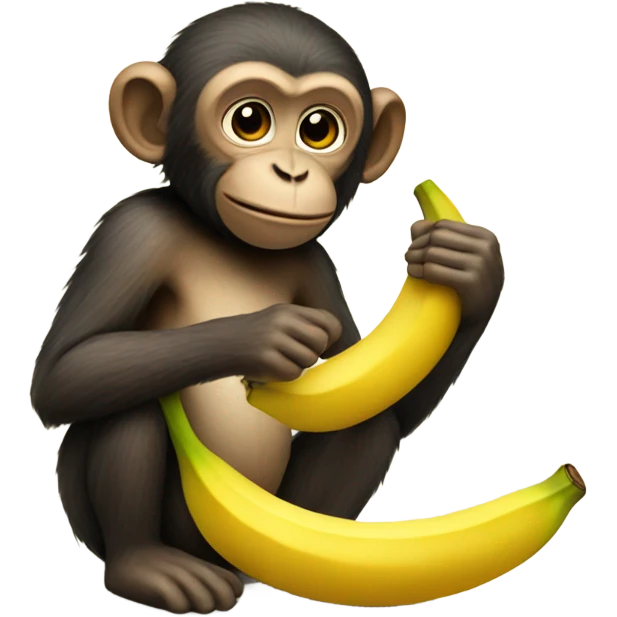 Monkey eating banana emoji