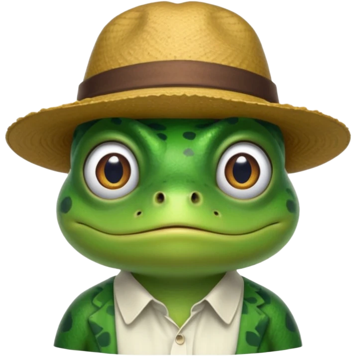 frog with hat and shirt emoji