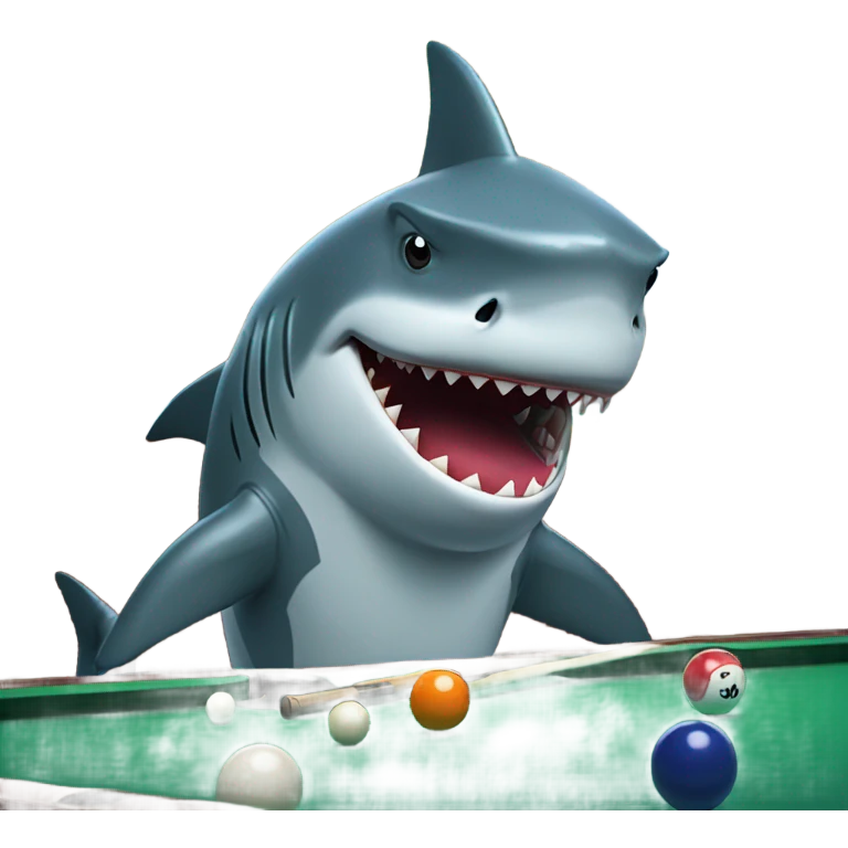 Shark playing pool  emoji