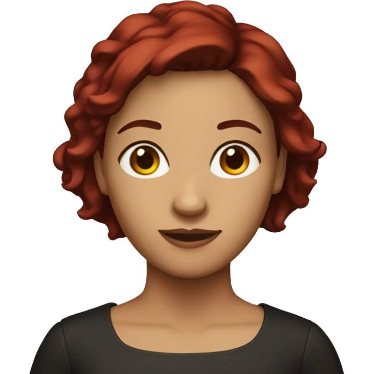 women with brown/dark red short hair emoji