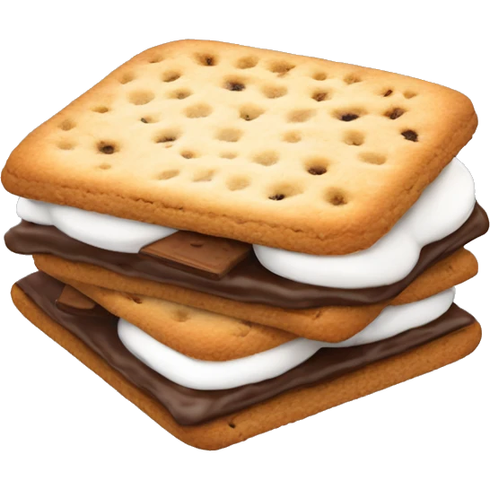 Realistic smores cookie sandwich isolated  emoji