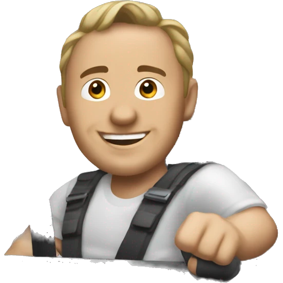 Man driving a white Holden Colorado  emoji