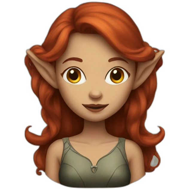 dark redhead woman elf emoji