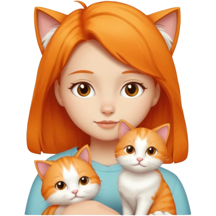 cat and girl emoji