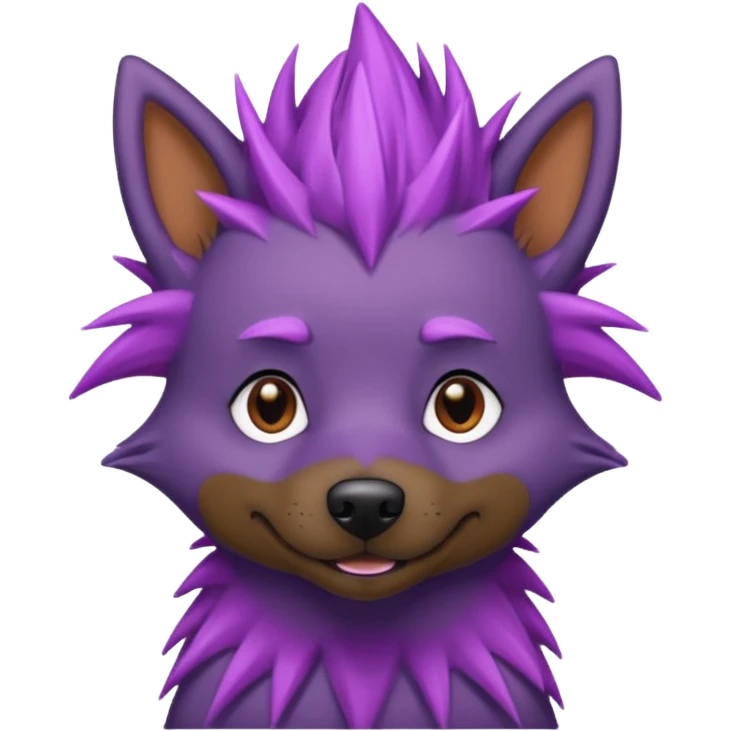 purple spiky haired dog emoji