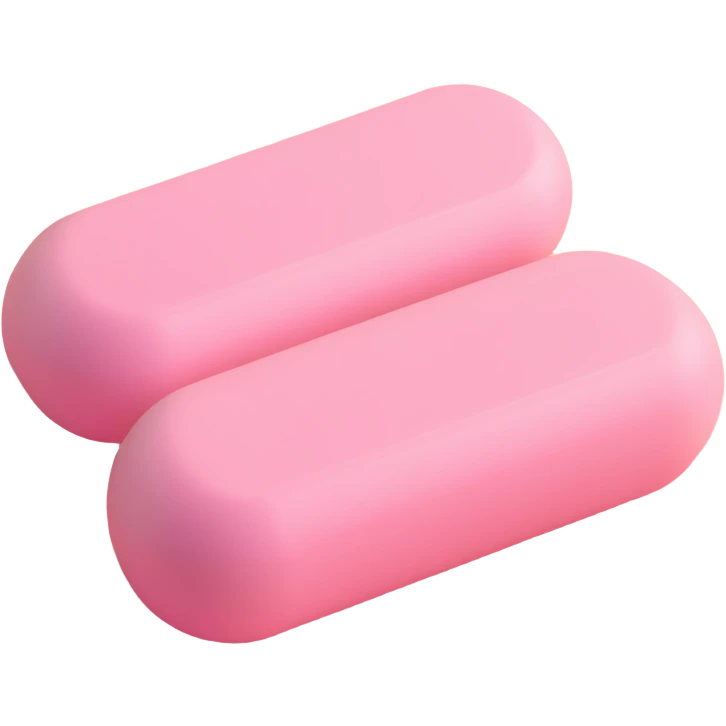 light pastel pink pill, simple and soft, 3D Apple emoji style emoji