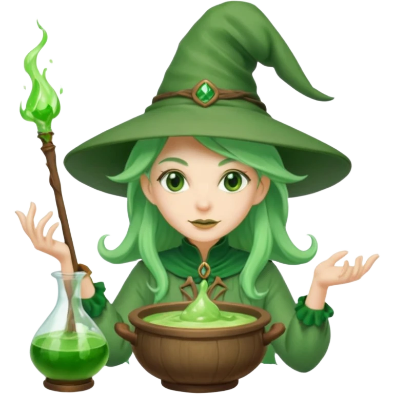 green witch cooking potion emoji