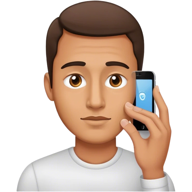 men scanning his face with iphone emoji