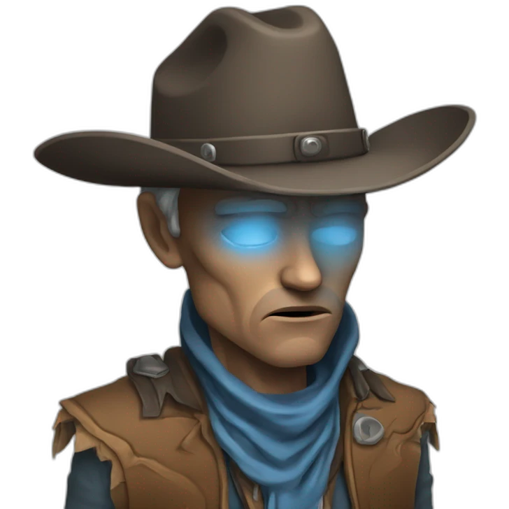 Sad sick Alien cowboy emoji