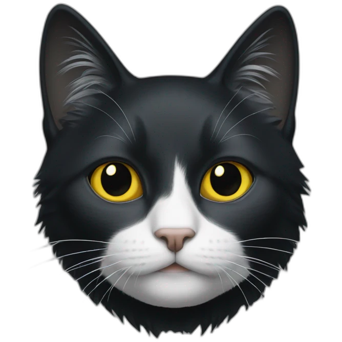 Un chat noir et blanc emoji