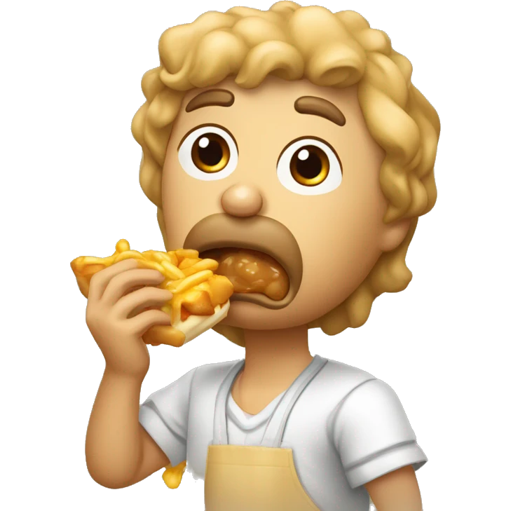Pouting qui mange une poutine emoji