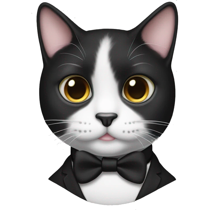 tuxedo cat no suit with a black spot on his chin  emoji