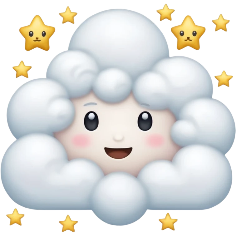 soft cloud with stars, aesthetic emoji emoji