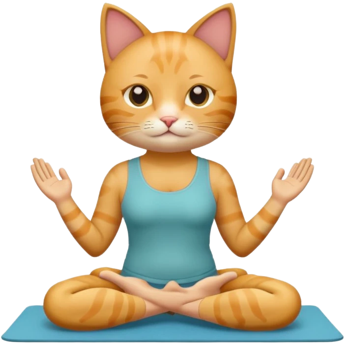 cat doing yoga emoji