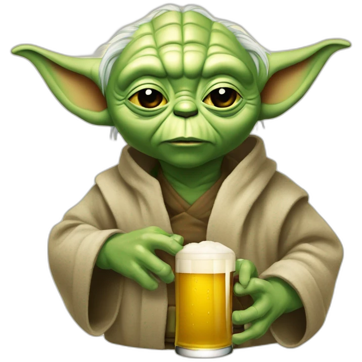 Yoda boit une biere emoji