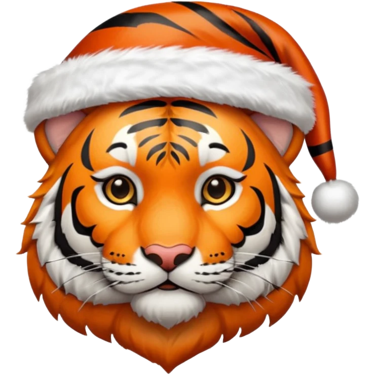 tiger with santa claus hat emoji