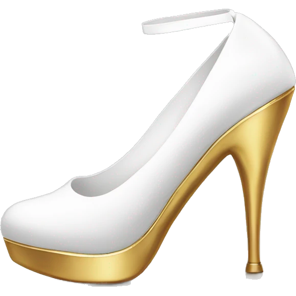 White heel with gold sole emoji
