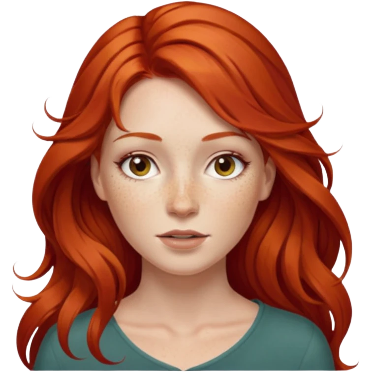 red head long hair emoji