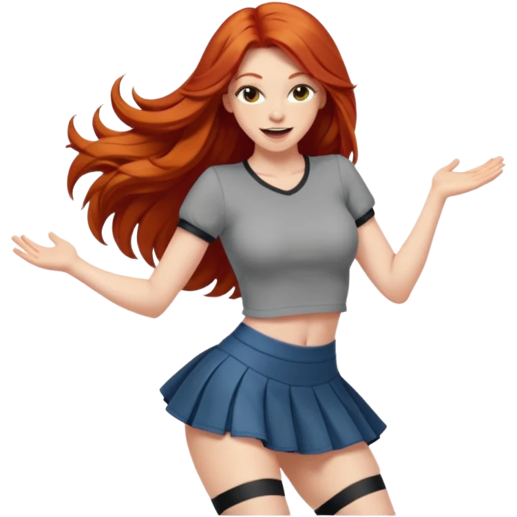 Sexy Excited long haired redhead twerk emoji