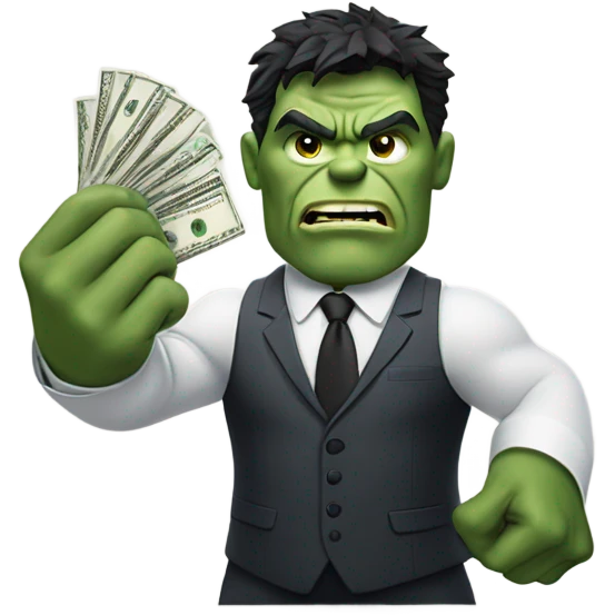 Hulk in business suit offering money  emoji
