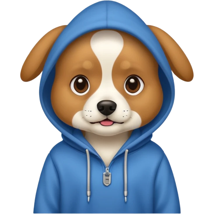 Dog wearing hoodie emoji