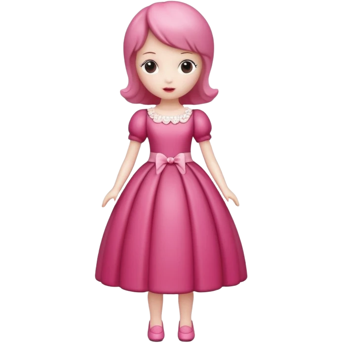 Isolated detaile illustration incredibly modern raspberry torte doll figurine full body emoji