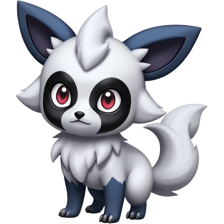 Cool Cute Kawaii Absol-Zorua-Umbreon-Pokemon-hybrid-animal Full Body  emoji