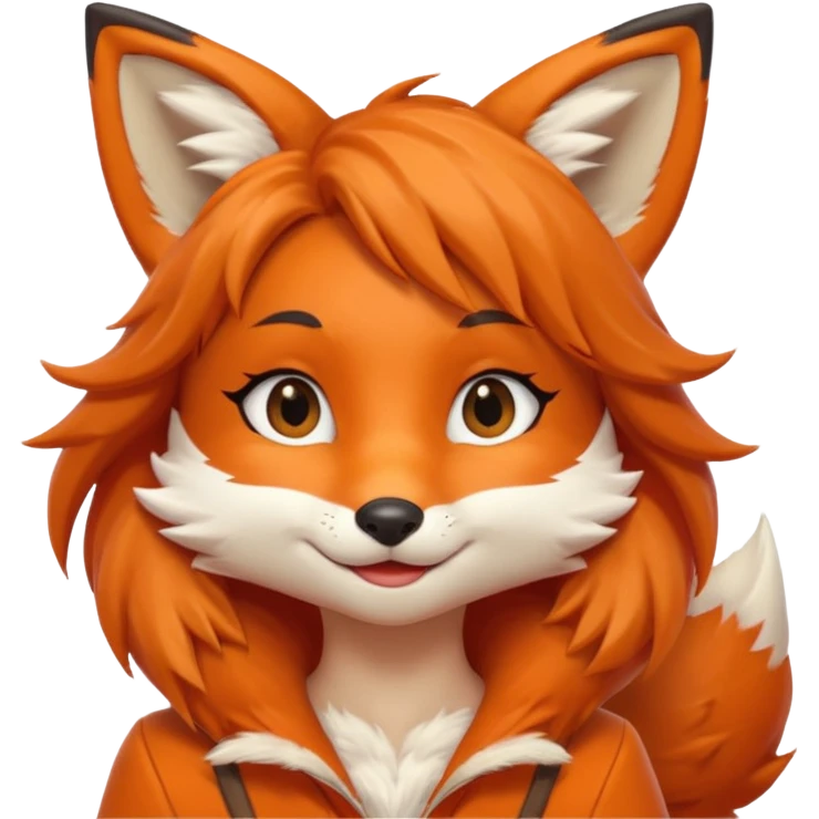 Attractive anthro fox girl emoji