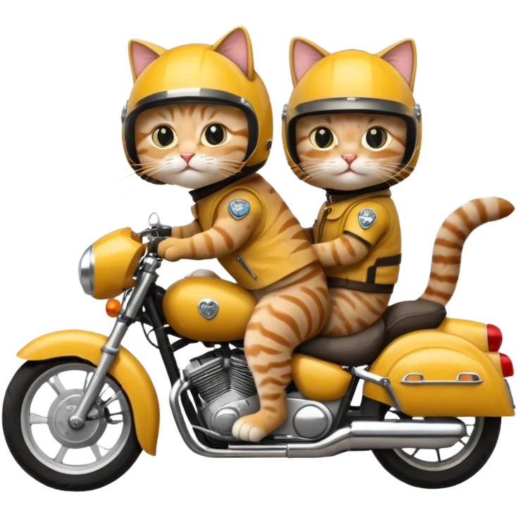 cats riding motorcycle emoji