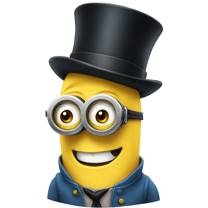 Minion with top hat emoji