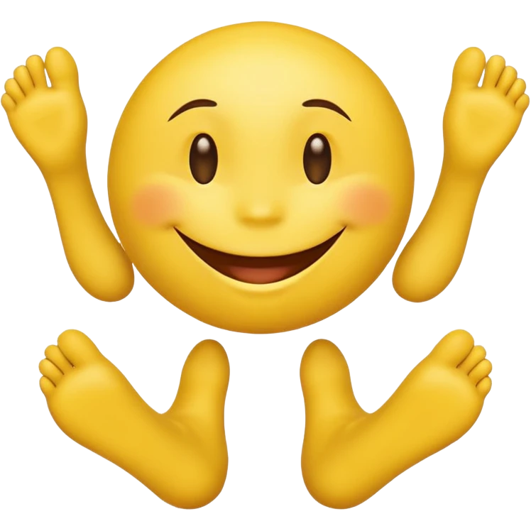 A smiley face between two legs looking up emoji
