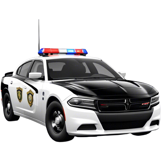 Police Car - Dodge Charger Pursuit (Model Year: 2022) (Iconic colour: Black and white) emoji