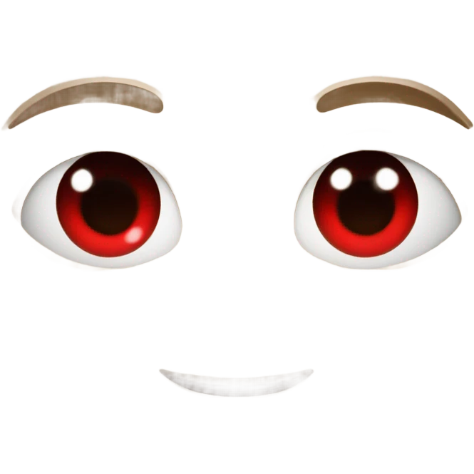 Face with red eyes emoji