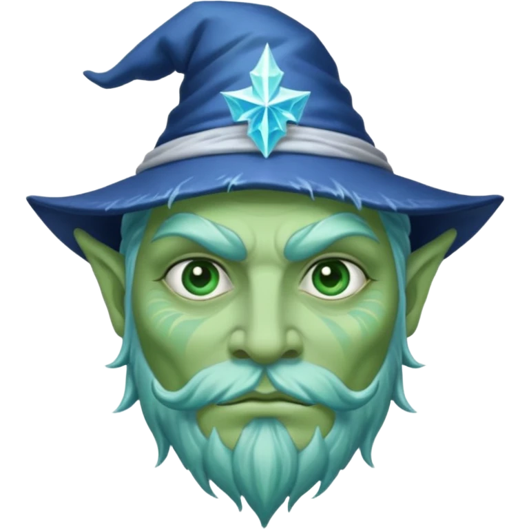Frost wizard. green face-tattooing. emoji