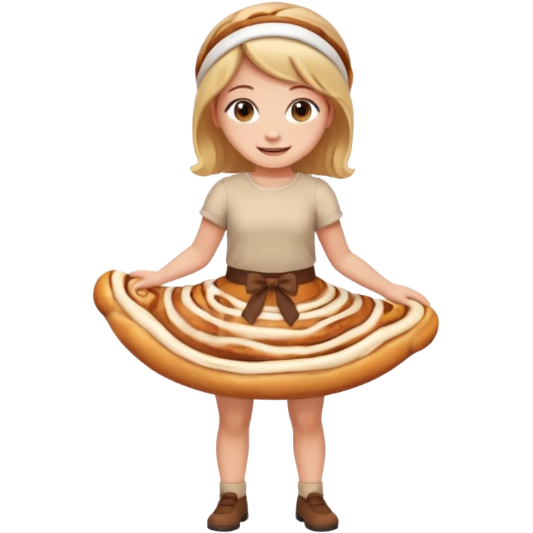 A girl full body. When a cinnamon roll outfit. emoji