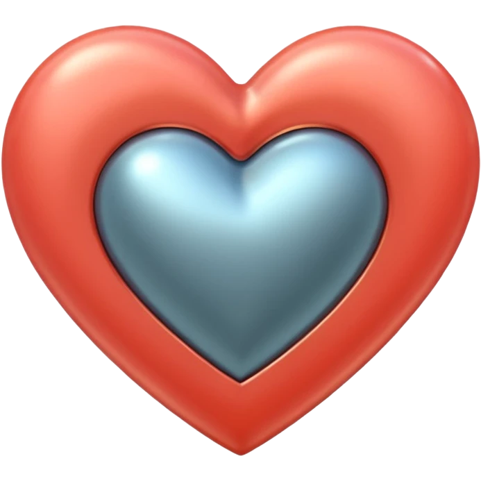 heart with a metallic coral finish emoji