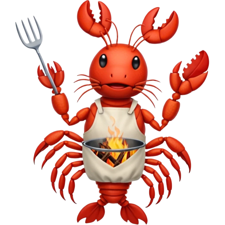 Crayfish cooking a bbq emoji