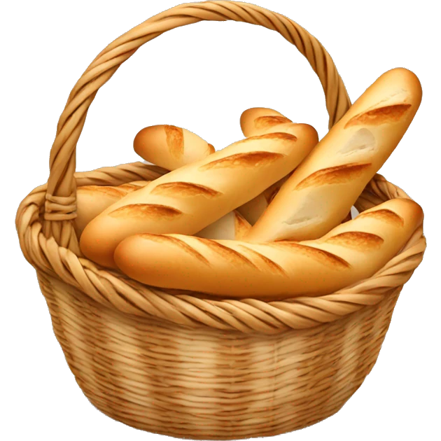 Basket of baguettes with bow emoji